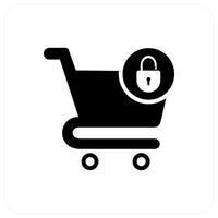 Cart Security and trolley icon concept vector