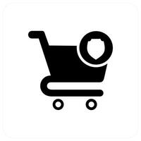 Cart Security and trolley icon concept vector
