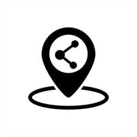 Share Location and pin icon concept vector