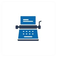 Typewriter and script icon concept vector