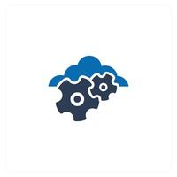 Cloud Settings and settings icon concept vector