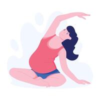 A flat style illustration of pregnancy exercise vector