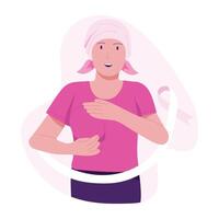 A flat character illustration of breast examination vector