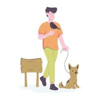 Pet dog illustration in flat style vector