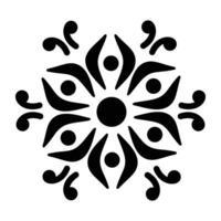 Floral artwork icon designed in solid style vector