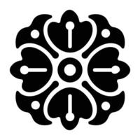 A filled style icon of abstract flower vector