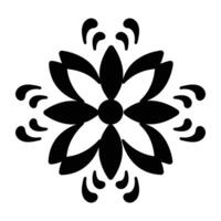 Petal ornament icon designed in solid style vector