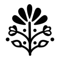 An icon of flower art in solid style vector