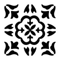A solid icon of ornamental blossom design vector