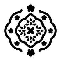 A flourish decorative element icon in solid style vector