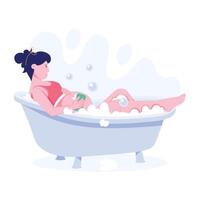 Pregnancy bath illustration in flat style vector