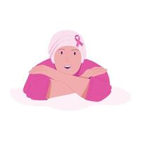 A flat character illustration of cancer patient vector