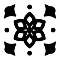 A glyph style icon of flourish decor vector