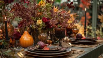 fall home tablescape photo