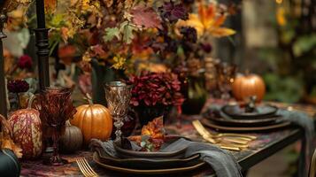 fall home tablescape photo
