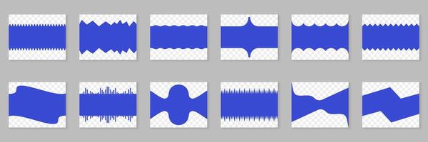 Different Abstract Shapes for Website. Set of Template Web Page Dividers. Separator on Landing Page. Isolated Illustration vector