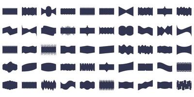 Abstract Geometric Shapes Set. Curved Minimal Design Elements for Website Decoration. Simple Forms Collection, Web Page Dividers. Isolated Illustration vector