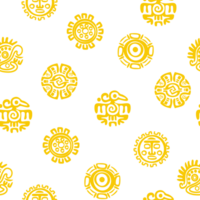 Seamless pattern with Maya or Aztec hieroglyphs. Seamless background with American Indians relics dingbats characters for your design. png