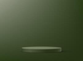 Empty green studio room background. Dark green background 3d with podium. Space for selling products on the website. illustration. vector