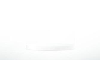White background 3d with podium. White podium on white background. 3D abstract studio room with pedestal podium. Space for selling products on the website. Product display background. vector