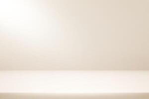 Beige studio background. Space for selling products on the website. Beige Background Empty Room Studio with table. illustration. vector