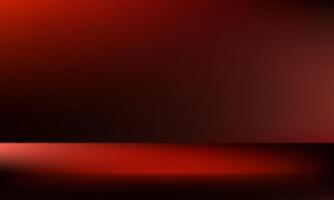Black and red studio background. Space for selling products on the website. Black and red Background Empty Room Studio with table. illustration. vector