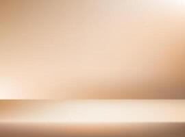 Beige studio background. Space for selling products on the website. Beige and brown Background Empty Room Studio with table. illustration. vector