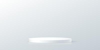 Gray background 3d with white podium. 3D abstract studio room with pedestal podium. Space for selling products on the website. Product display background. illustration. vector