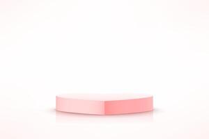 Pink and white studio room background with heart shape podium. Valentine platforms mockup product display presentation. Space for selling products on the website. illustration. vector
