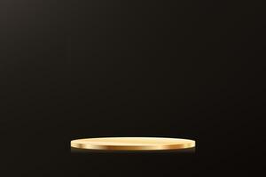 Black background 3d with gold podium. 3D abstract studio room with pedestal podium. Space for selling products on the website. Product display background. illustration. vector