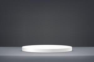 Empty gray studio room background. Gray background 3d with white podium. Space for selling products on the website. illustration. vector