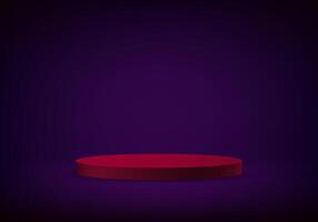 Dark purple and red studio room background. for halloween. Purple and red color background 3d with podium. Space for selling products on the website. illustration. vector