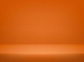 Orange studio background. Space for selling products on the website. Orange Background Empty Room Studio with table. illustration. vector