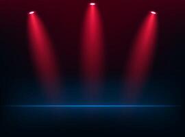 Red and blue Spotlight Background. Dark blue and red abstract background. Space for selling products on the website. Empty room with spotlight effect. illustration. vector