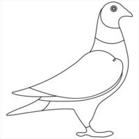 Continuous single line drawing of dove bird illustration vector