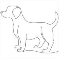 Continuous single line drawing of a dog dog single line drawing vector