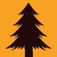 A pine tree on an orange background vector