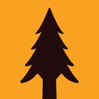 A black and orange pine tree icon on a yellow background vector