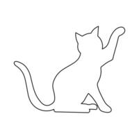 Cat Continuous one line art drawing vector