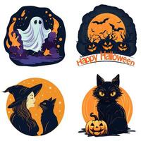 Set of image on the theme of Halloween vector