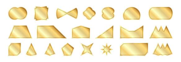 Set of golden geometric shapes. Set of different icons. vector