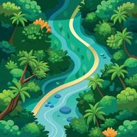 Flat Art Jungle Layers of the Rainforest vector