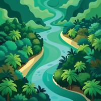 Lush Layers A Jungle in Flat Design vector