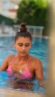 Relaxing in a Pool A Moment of Tranquility and Peace in the Warm Summer Sunlight video