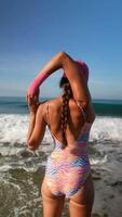 Joyful Beach Day Embracing the Refreshing and Invigorating Ocean Waves Together with Friends video