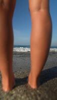 Enjoy Relaxing at the Beach A CloseUp View Capturing Beautiful SunKissed Legs video
