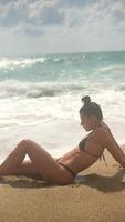Enjoying a Relaxing Beach Day Soaking up the Sun, Playing in the Waves, and Finding Serenity video