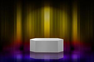 Abstract vibrant studio with podium. Design product template. 3d mockup vector