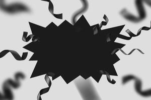 black flash frame with ribbons on white background. 3d illustration vector