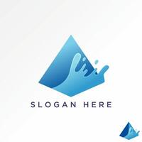 Logo design graphic concept creative premium stock abstract unique 3D pyramid rectangular with water splash. Related to nature fresh livelihood vector